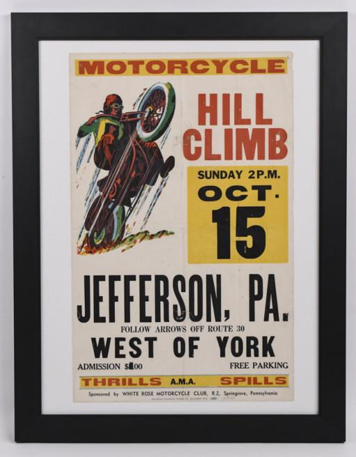 Vintage AMA Motorcycle Hill Climb Adv Poster (1 of 8)