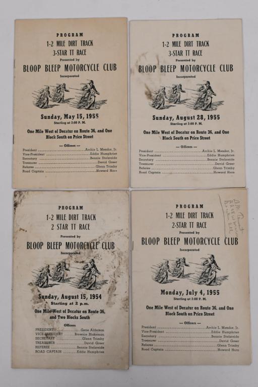 (4) 1950s Bloop Bleep MC Motorcycle Race Programs (1 of 14)