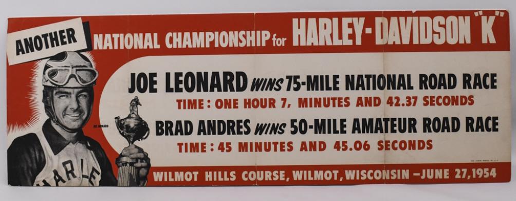 1954 Harley-Davidson Motorcycle Racing Adv Poster (1 of 6)