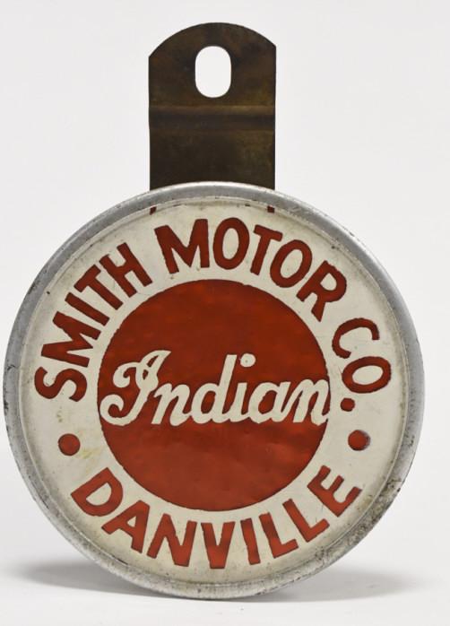 Vtg Indian Motorcycle Smith Motors Plate Topper (1 of 6)
