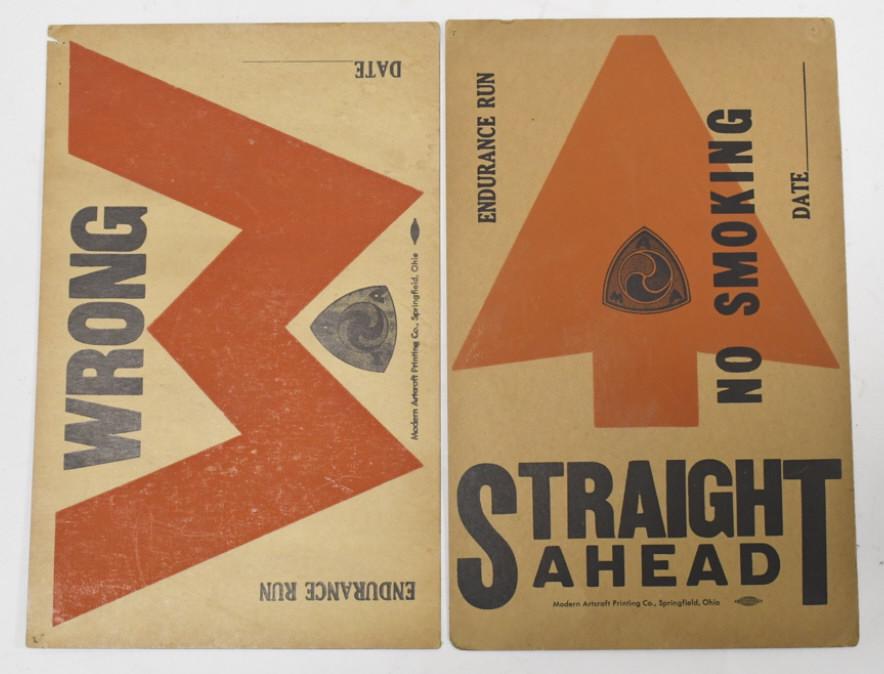 (2) Vintage AMA Motorcycle Race Directional Signs (1 of 8)