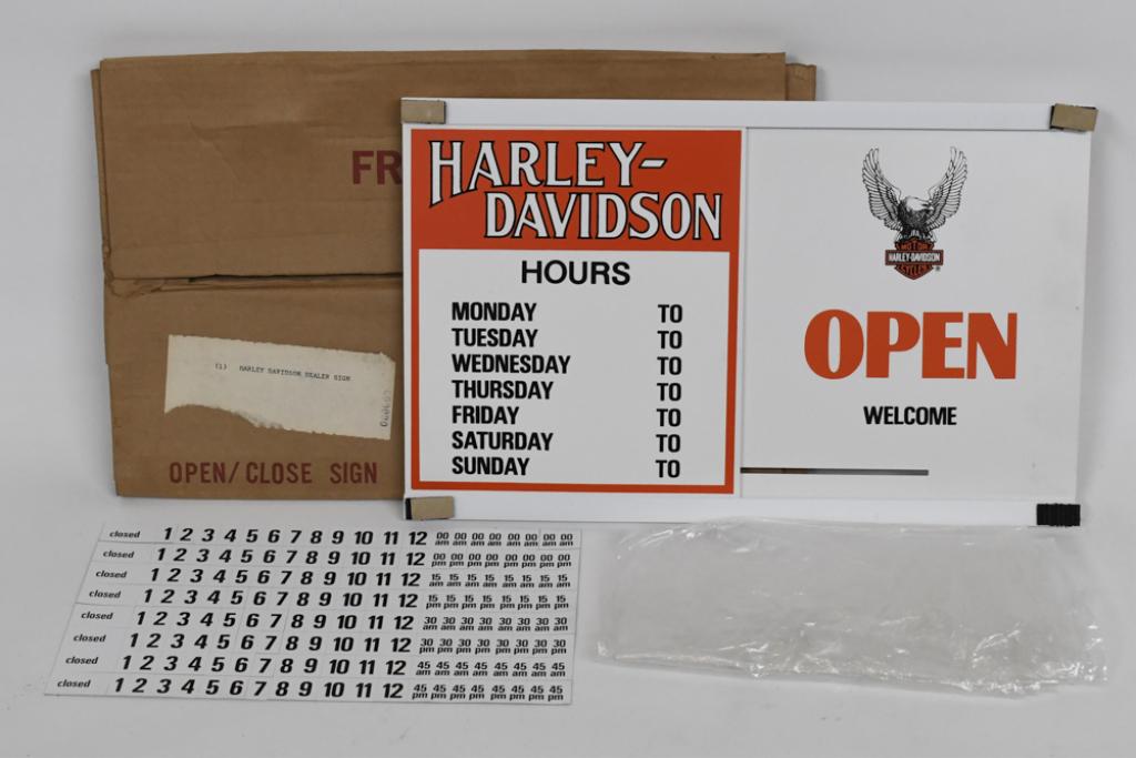 Vintage NOS Harley-Davidson Dealer Open Sign (1 of 9)