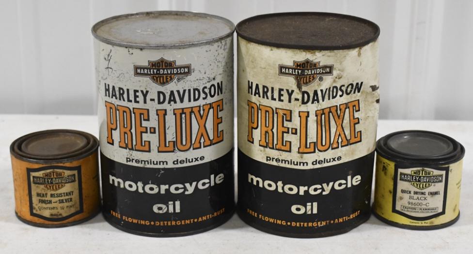Lot of Vintage HarleyDavidson Oil Cans & More (9072) on Jan 22, 2023