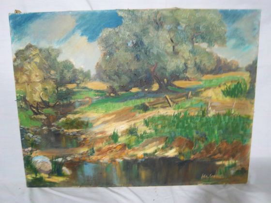 Ida Gordon (1903-1983) O/C, "Brown County": Ida Gordon (1903-1983) O/C, "Brown County"