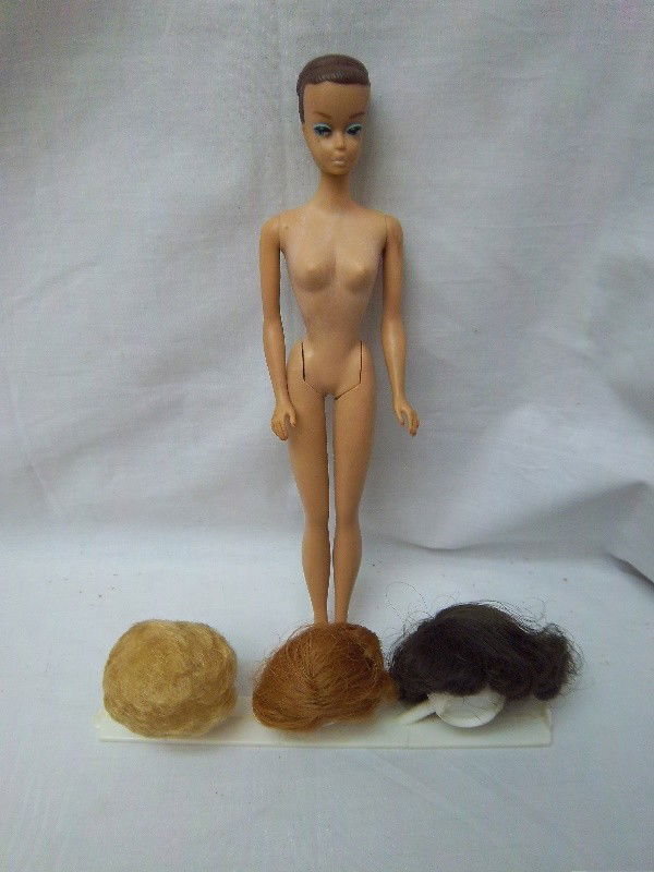 Original Barbie Doll, 3- Wig Set With Stand: Original Barbie Doll, 3- Wig Set With Stand
