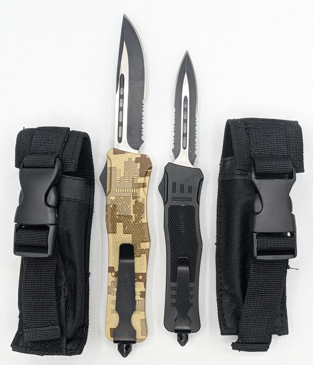 (2) Delta Force OTF Tactical Knives w/ Glass Break (1 of 4)
