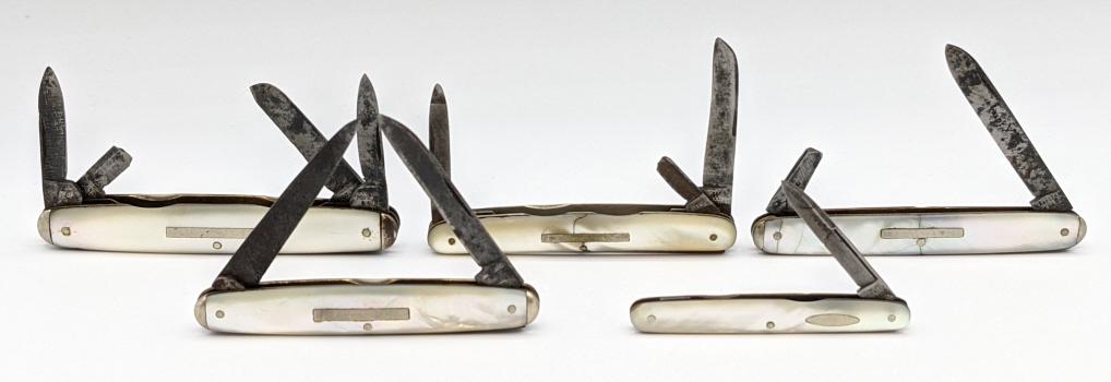 (5) Various Brand Mother of Pearl Pocket Knives (1 of 4)