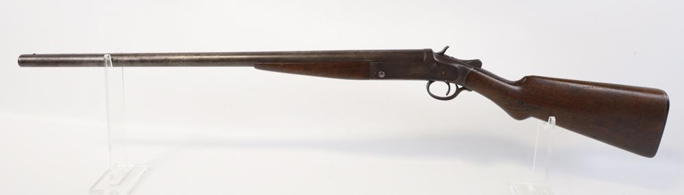Iver Johnson Champion 12 Ga. Single Shot Shotgun: Iver Johnson Champion single shot shotgun in 12 gauge. The shotgun has a 27" barrel and is in good condition with age and use wear. No serial number. FFL required for transfer. (172-8)