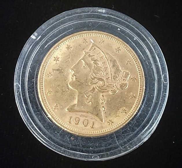 1901 United States $5 Liberty Gold Coin (1 of 2)