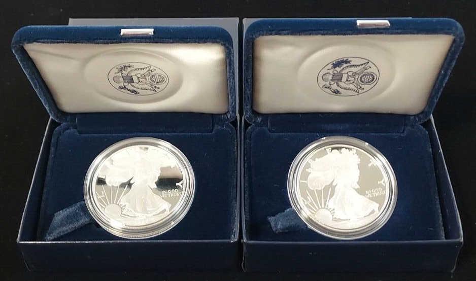 (2) 1996-P Silver American Eagle Proof Coins NIB (1 of 4)