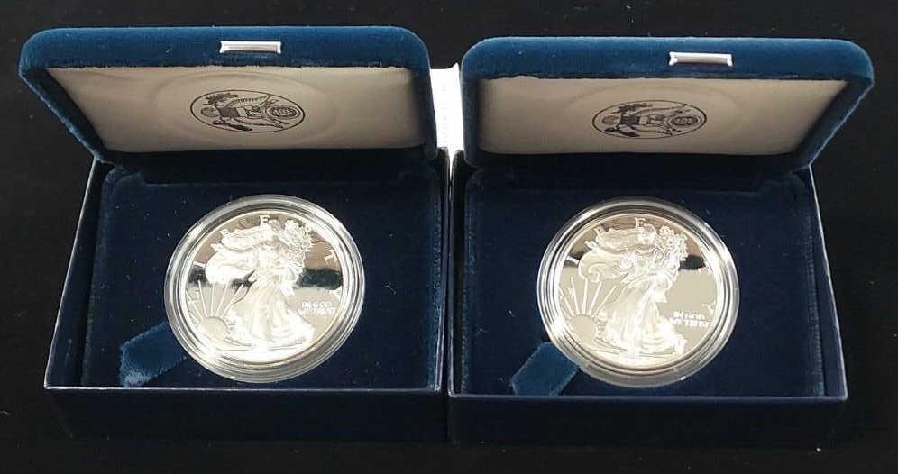 (2) 1998-P Silver American Eagle Proof Coins NIB (1 of 4)