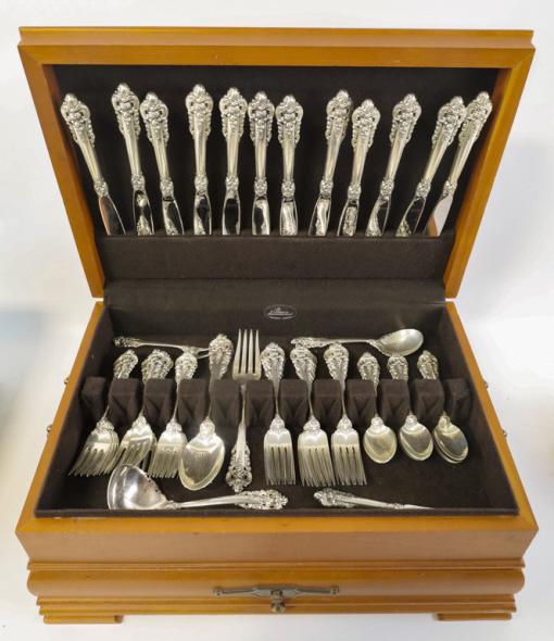 55 Pc. Wallace Grande Baroque Sterling Silver Set (1 of 10)