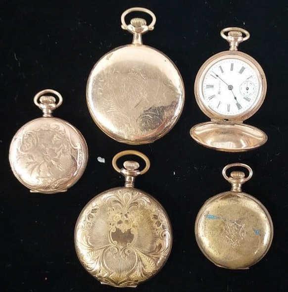 Five (5) Hunter Case Pocket Watches (1 of 8)