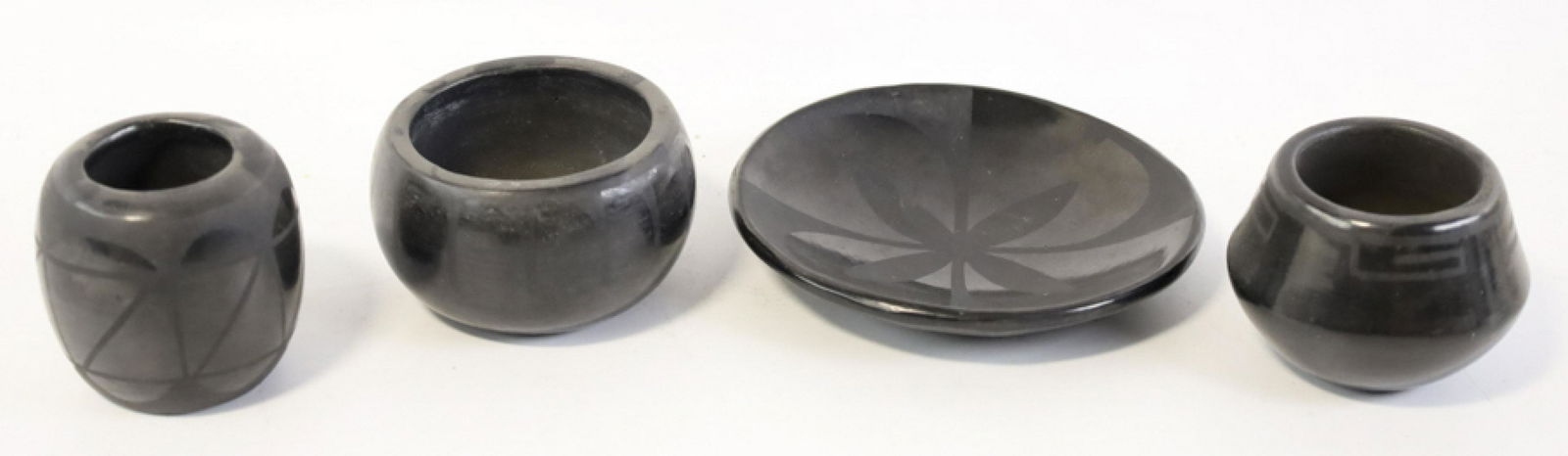 Lot Of Four Pueblo Black Pottery Items (1 of 9)