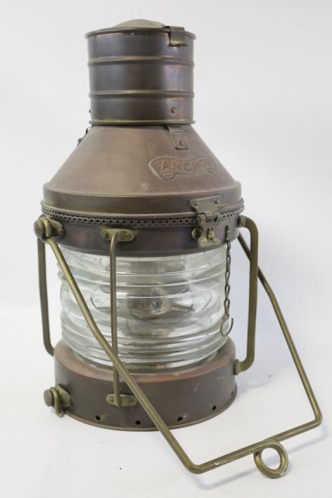 Vintage Anchor Nautical Kerosene Ships Lantern (1 of 7)