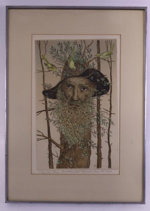 Curt Frankenstein "The Old Tree" Colored Engraving (1 of 11)
