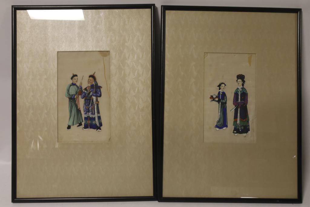 Pair Of Framed Antique Chinese Painting On Silk (1 of 9)