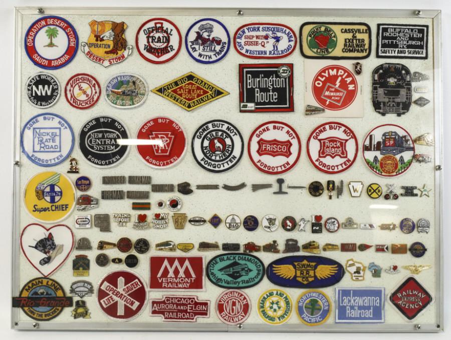 Wall Display Case Of Railroad Related Memorabilia (1 of 9)