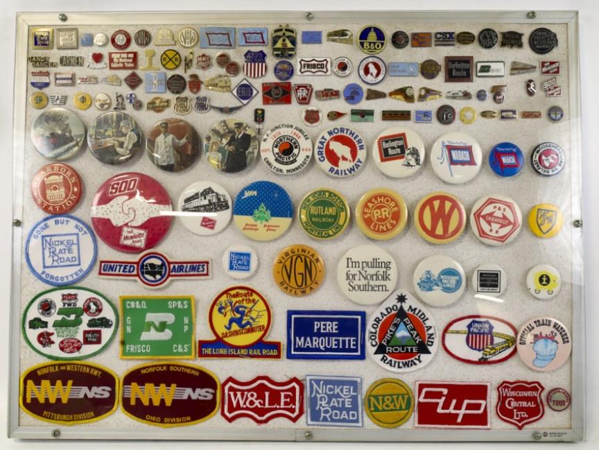 Wall Display Case Of Railroad Related Memorabilia (1 of 9)