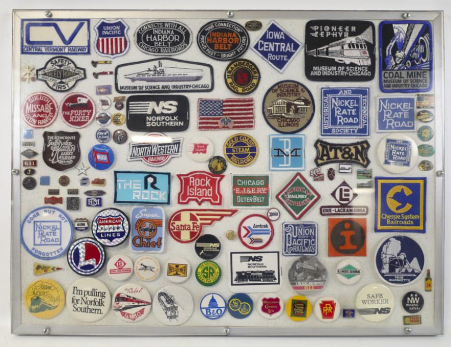 Wall Display Case Of Railroad Related Memorabilia (1 of 8)