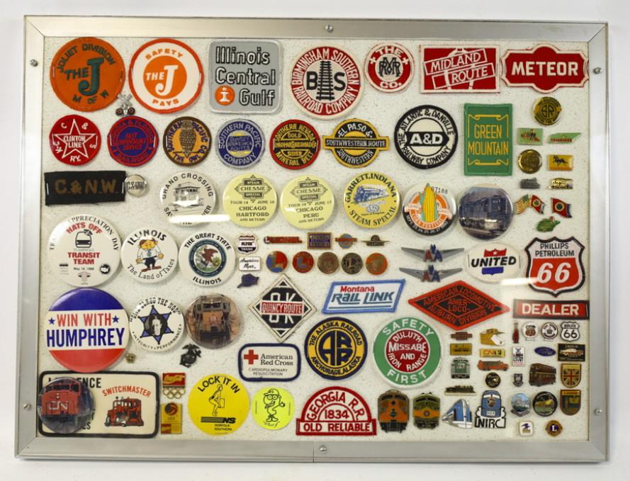 Wall Display Case Of Railroad Related Memorabilia (1 of 8)