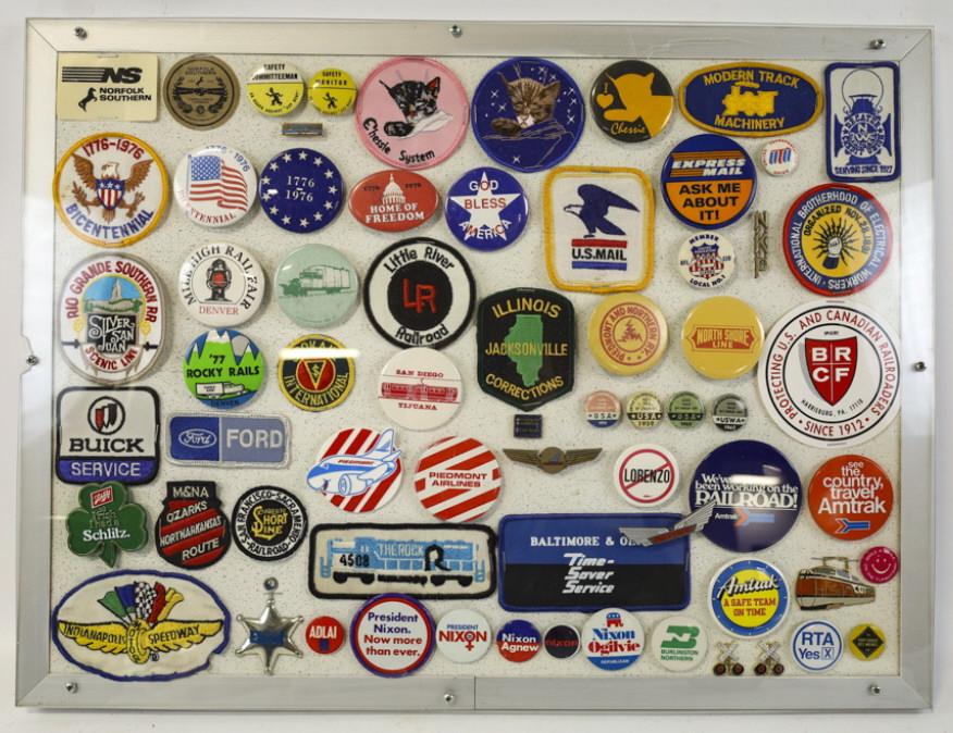 Display Case Of Railroad-Airlines Memorabilia (1 of 8)
