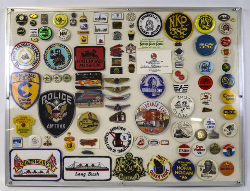 Display Case Of Railroad-Airlines Memorabilia (1 of 9)