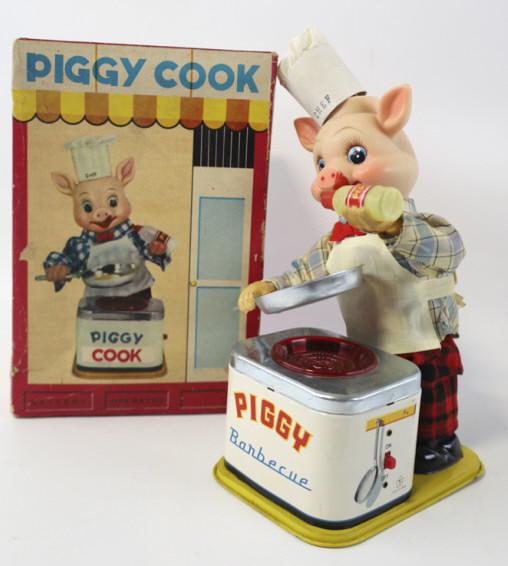 Yonezawa "Piggy Cook" Battery Operated Toy NIB (1 of 9)