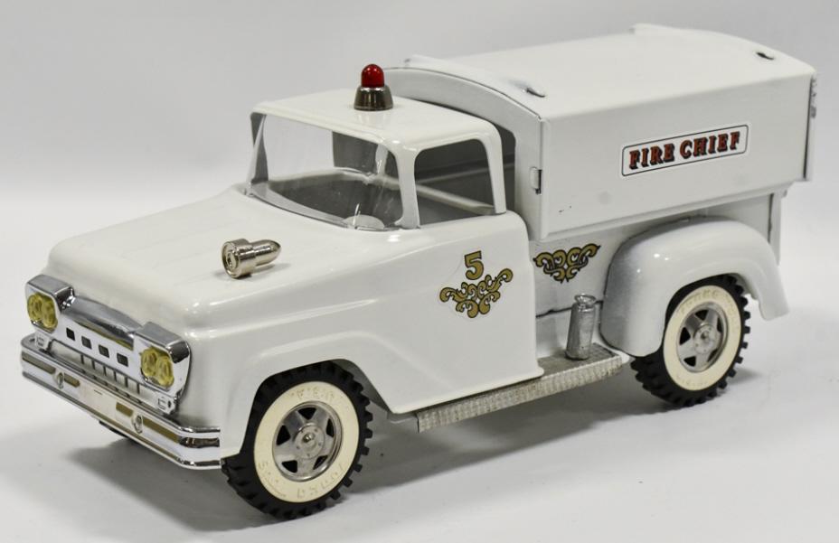 Custom White Tonka Fire Chief Truck (1 of 7)