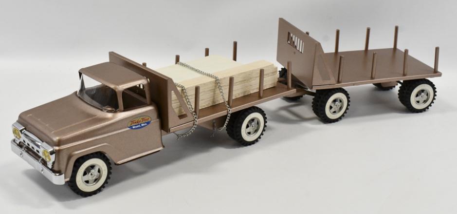 Restored Tonka Lumber Hauler Truck w Pup Trailer (1 of 10)