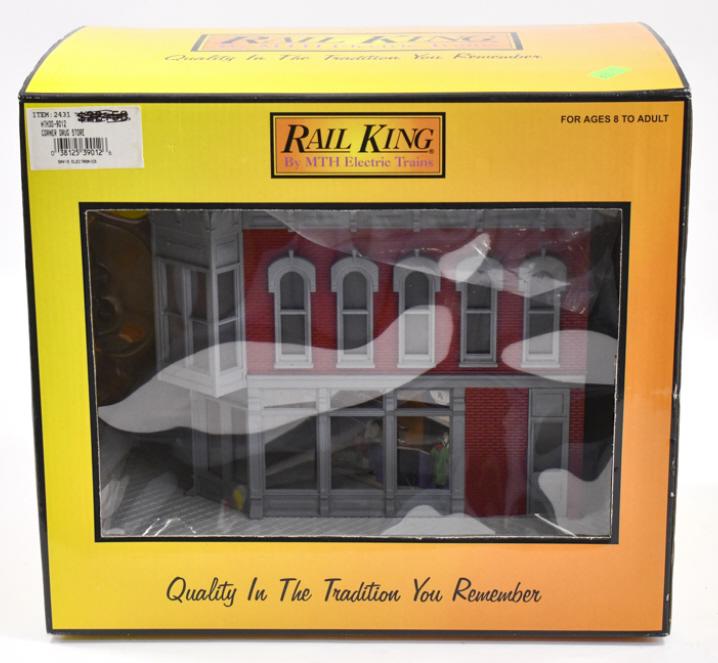 MTH RailKing Corner Drug Store Red w/ Gray Trim (1 of 5)