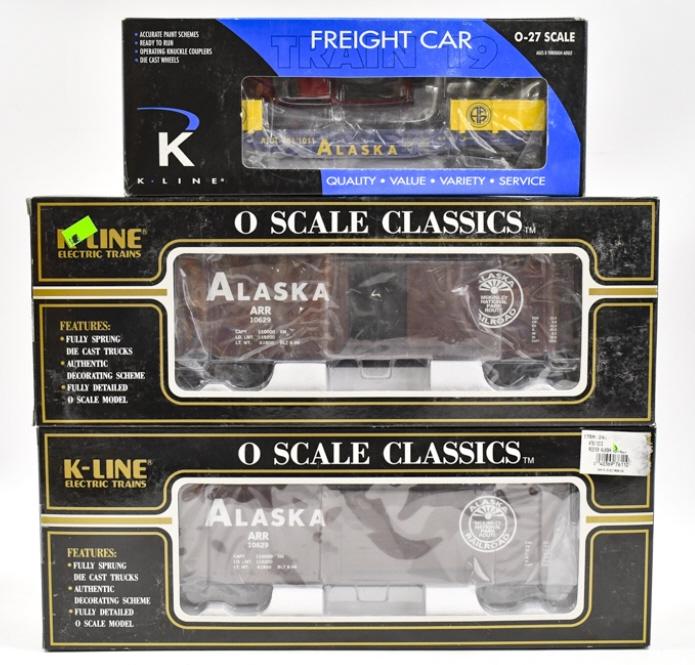 K-Line Alaska Flatcar w/ Pickup & Reefer Cars (1 of 4)