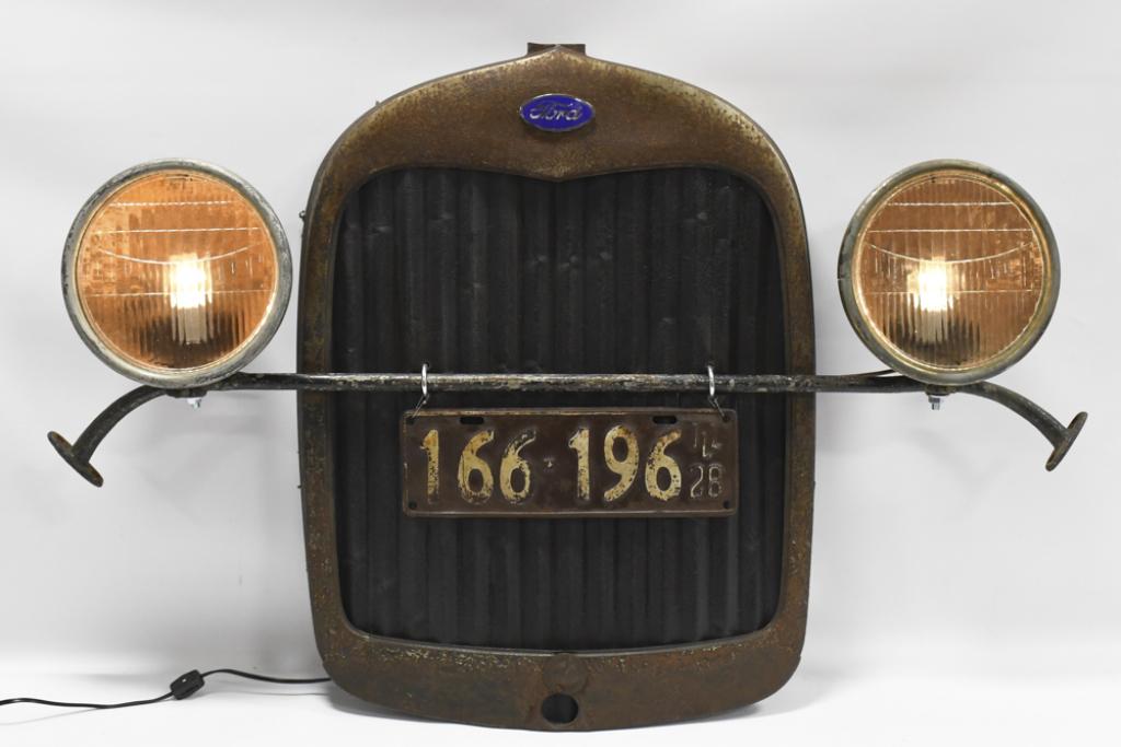 1928 Ford Model A Wall Art w/ Working Headlights (1 of 9)