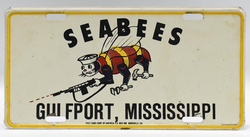 Vintage SST Sea Bees Gulfport MS License Plate (1 of 6)