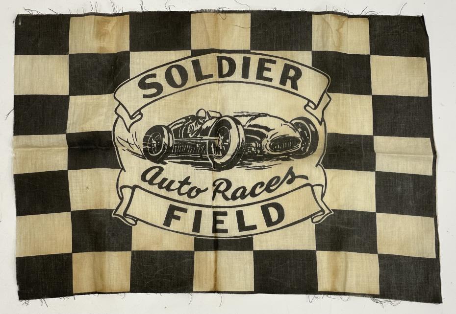 Vintage Soldier Field Auto Races Cloth Race Flag (1 of 5)