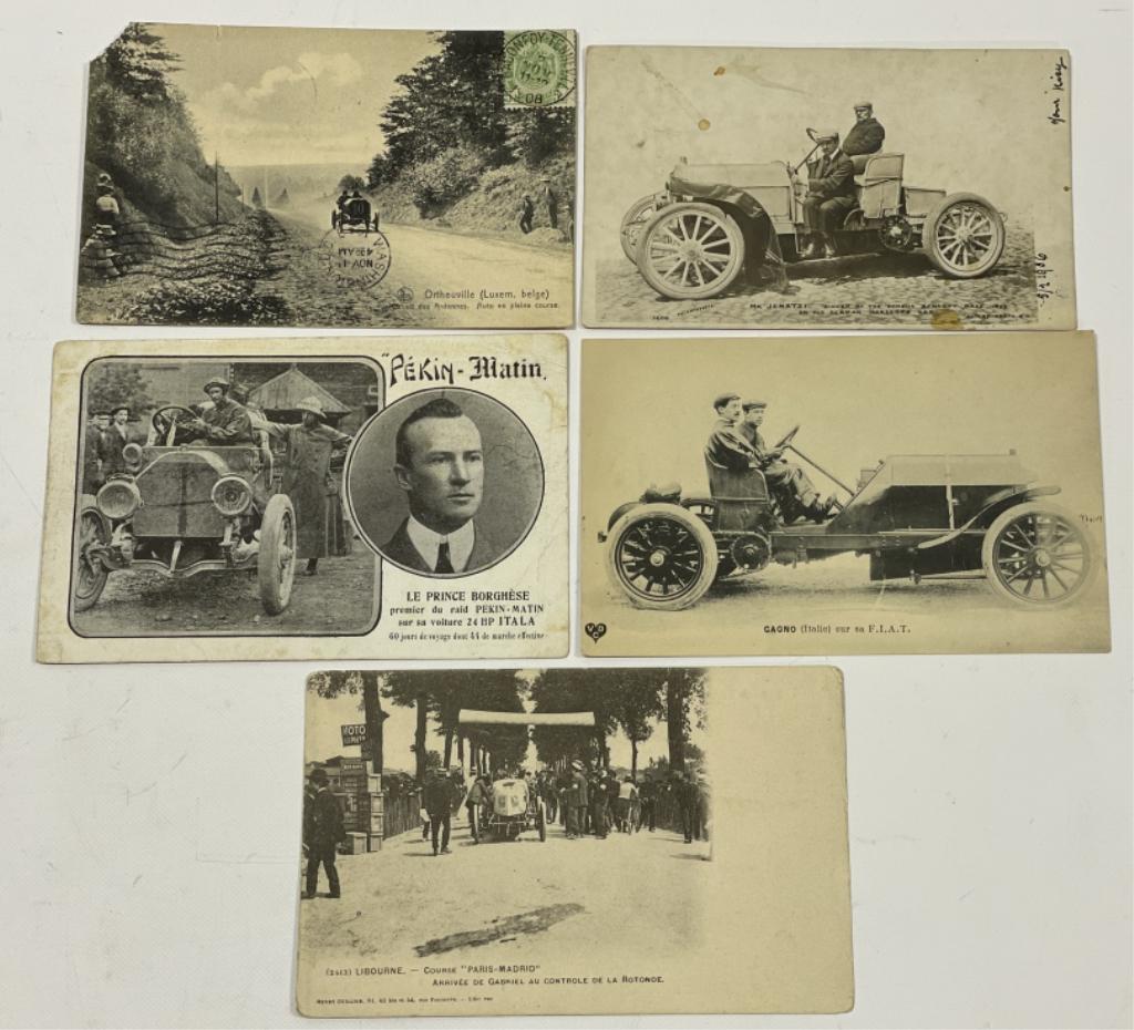 (5) Early 1900s Automobile Racing Postcards (1 of 5)