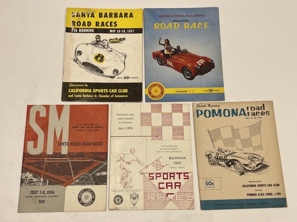 Lot of 1950s California Road Race Programs (1 of 5)
