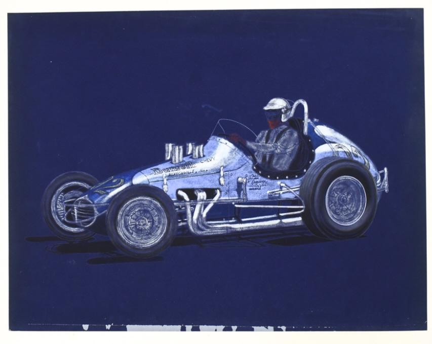 Greg Weld Dunseth Sprint Car Ron Burton Orig Art: Greg Weld racing the no. 32 Dunseth sprint car original pastel on velvet paper art by well known artist Ron Burton. Unsigned. Does have some damage on the bottom edge and wear from age and storage. Di