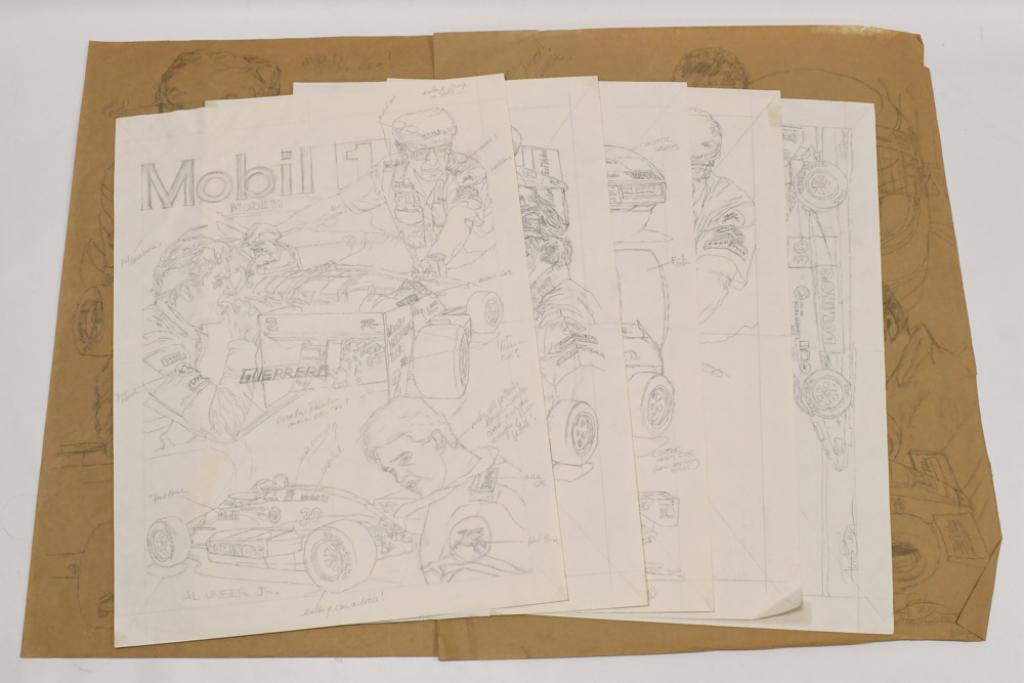 Ron Burton Mobil 1 Racing Original Art Sketch Lot (1 of 20)