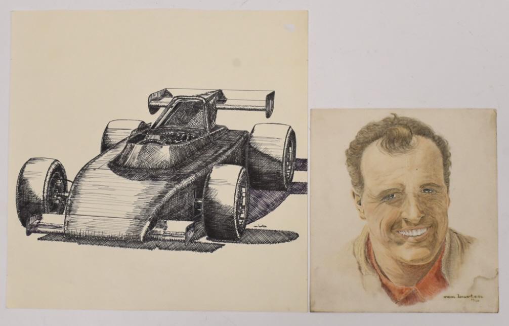 Ron Burton Indy Racing Original Artwork Lot (1 of 7)