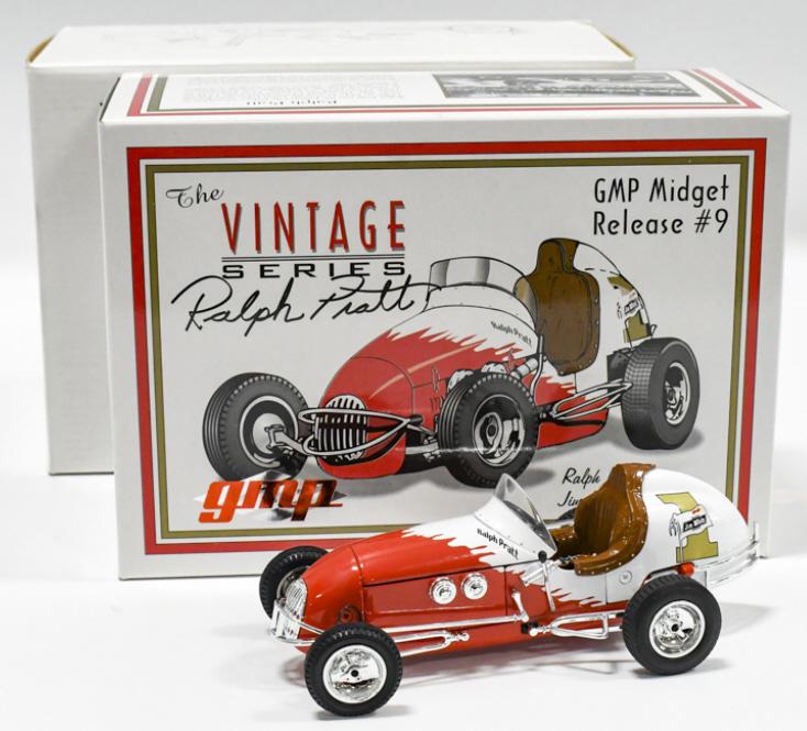 1/18 GMP Ralph Pratt Jim White Special Offy Midget: 1/18 scale die-cast GMP Ralph Pratt Jim White Special Offy midget car racer in original box. Appears to be in nice condition with light wear from display and storage. Comes with original outer box, bo