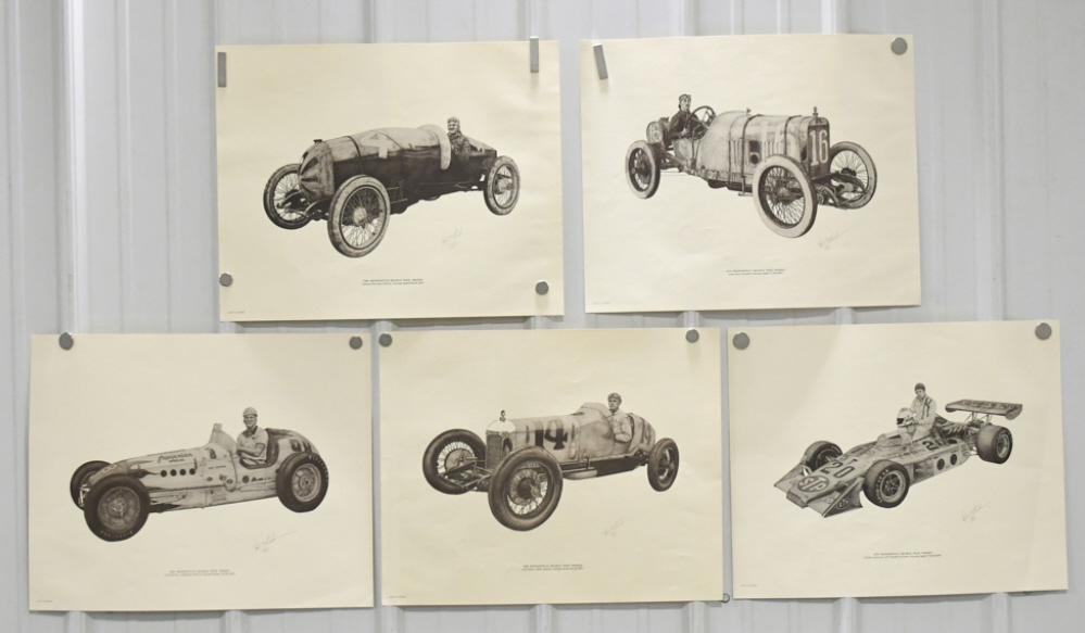 Set Of 5 1974 DR Shuck Indy 500 LE Prints (1 of 16)