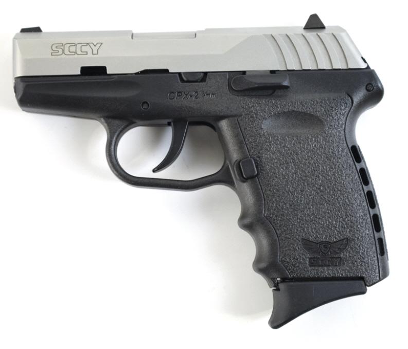 SCCY CPX-2TT 9mm Semi-Automatic Pistol NIB: New in box SCCY Model CPX-2TT semi-automatic pistol in 9mm. The stainless and black polymer pistol is in great condition with a 3" barrel. Comes with the original box, two magazines, instructions and 