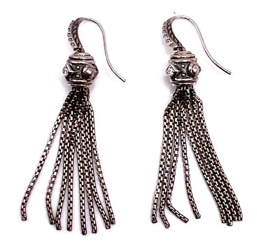 Sterling Silver and Diamond David Yurman Earrings (1 of 4)