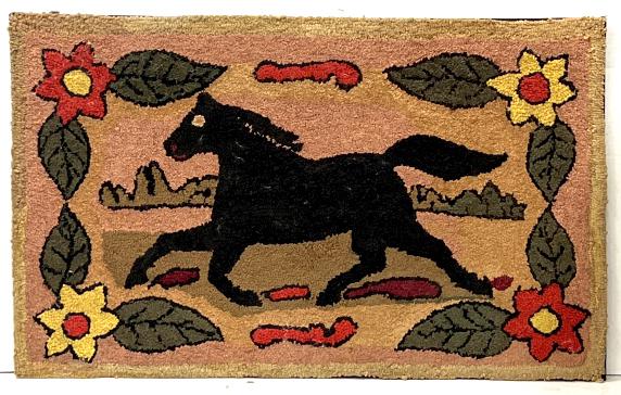 Hooked Rug Running Horse (1 of 6)
