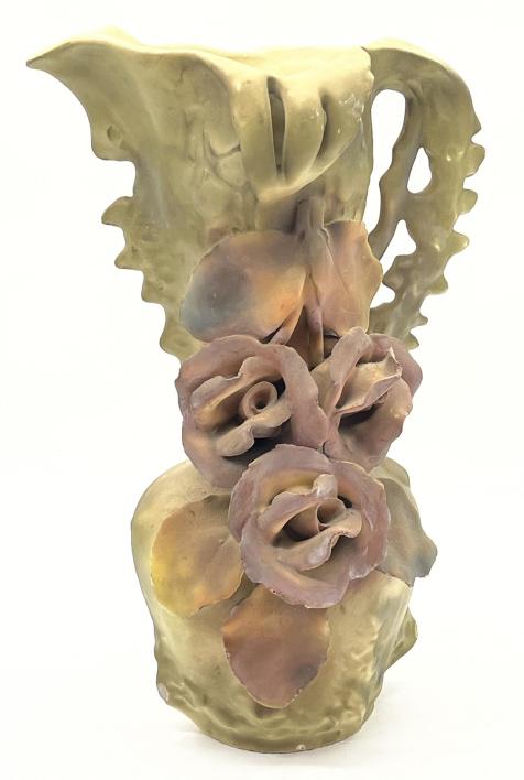 Amphora Art Nouveau Ceramic Ewer Pitcher w/ Roses (1 of 8)
