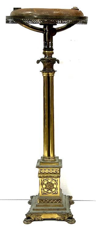 Antique Brass Corinthian Banquet Oil Lamp (1 of 11)