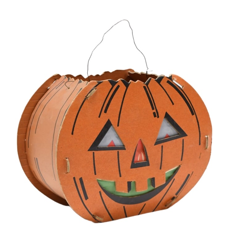 1930s-40s Halloween Pumpkin 2 Faced Jack O Lantern (1 of 11)