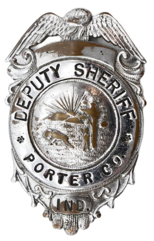 Vintage Obsolete Porter Co IN Deputy Sheriff Badge (1 of 5)