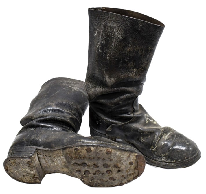 WWII German Military Hobnail Leather Combat Boots (1 of 9)